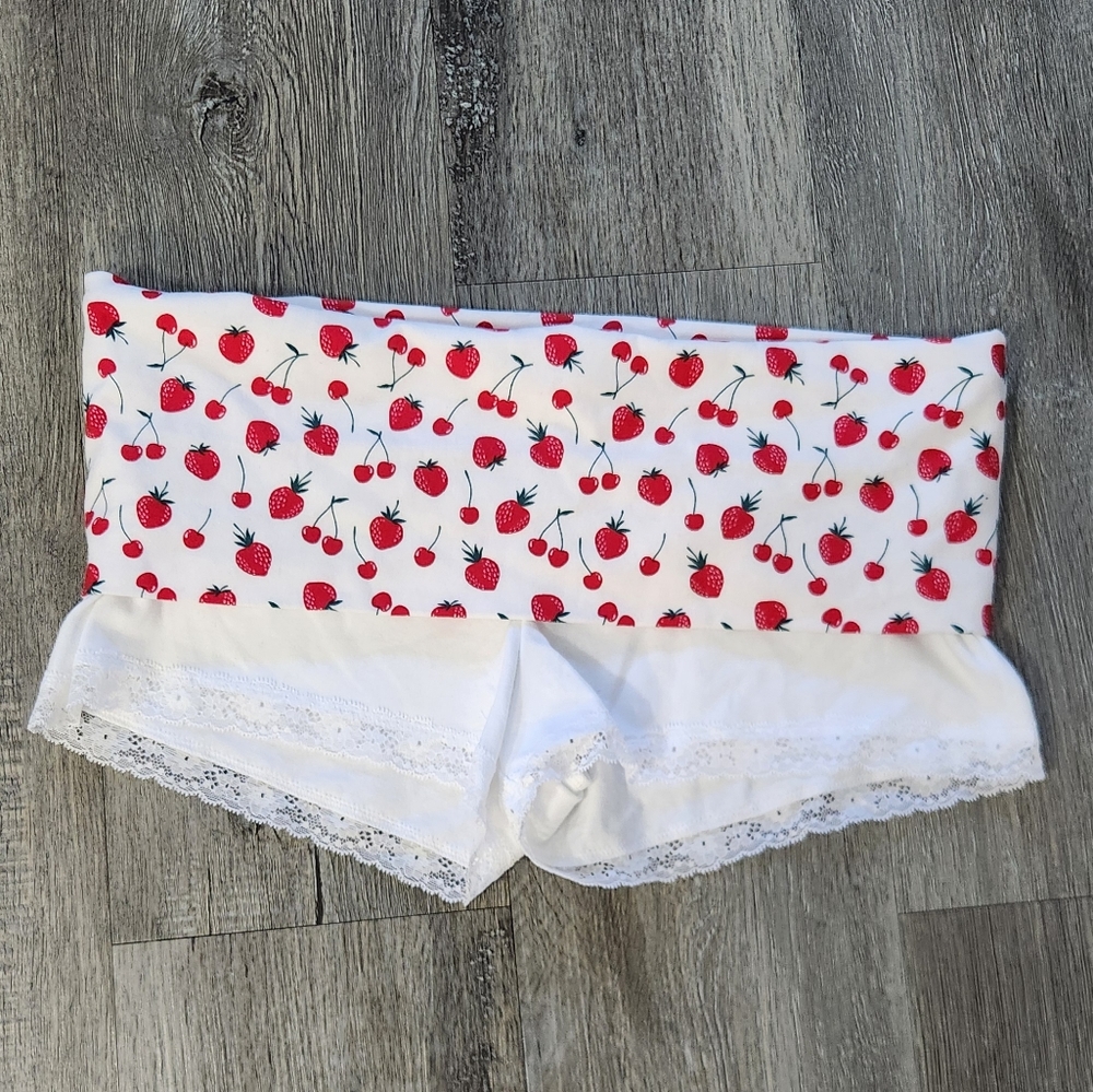 New!Frankies Bikini x Pink Blooklyn Cotton Shorts‎ Berry Print/white - Picture 4 of 9